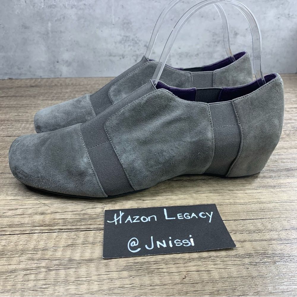 VanEli~Women's~”Monida”~Gray Suede Comfort Wedge Loafers~Size 9M